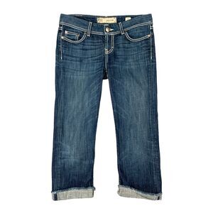 BKE Denim Jeans Women 27 Larkin 5 Wash Addison Stretch Crop Glitter Back Pockets